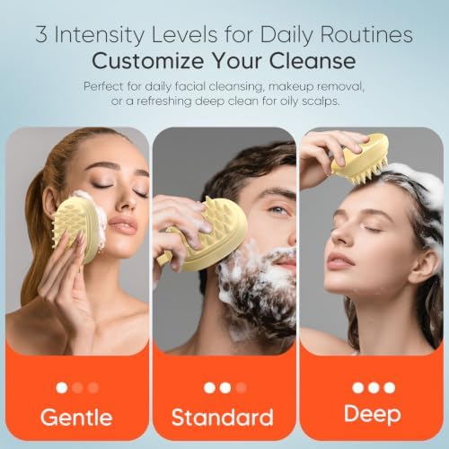 EKZ Vibrating Silicone Scalp Massager Shampoo Brush, Electric Hair Scrubber - Image 6