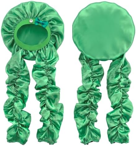 Heatless Curl Sleep Bonnet, Night Cap with Long Ribbons for Braids Sage - Image 7