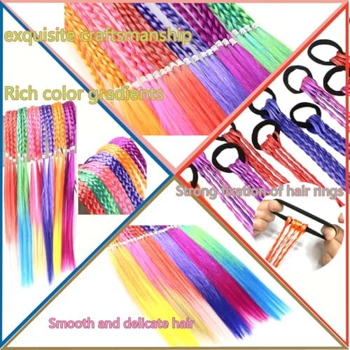 Girl hair accessories, children's colorful braided hair extensions - Image 6