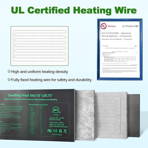 GOLOPET Seedling Heat Mat Dual Certified by MET and UL Plant Heating Mat Pad with Power Failure Protection Thermostatic Waterproof Suitable for Seedlings (Black, Pack of 1) - Image 4