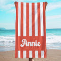 JML Personalized Beach Towel with Name, Custom Cabana Stripe Beach Towel, Customized Microfiber Pool Towel, Quick Dry & Absorbent Swim Towel for Adult,Mother's Day, Birthday, Summer Holiday,Vacation by JML
