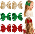 YHXX YLEN 6pcs Christmas Hair Bows for Girls, 4.5inch Toddler Bows Clips by YHXXYLEN