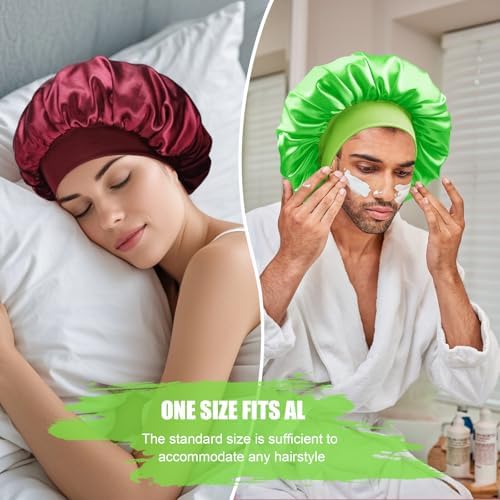 Satin Silk Bonnet for Hair, Double Layer Sleep Cap for Men & Women - Image 6