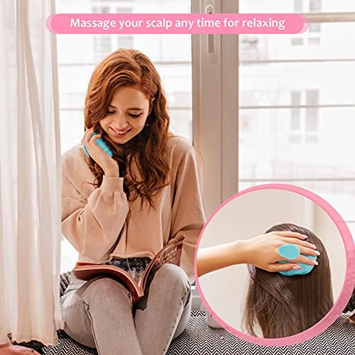 URTHEONE Hair Scalp Massager Shampoo Brush,Soft Silicone Hair Scrub Brush for Wet Dry Hair, Relax Scalp, Reduce Dandruff,Promote Hair Growth,Scalp Scrubber Hair Care Tools for Shower (Blue) - Image 5