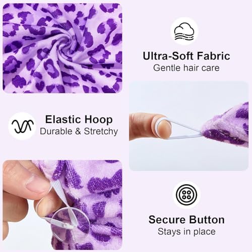 Microfiber Hair Towel Wrap for Kids Girls, Quick Dry Towel, 2 Pack - Image 3