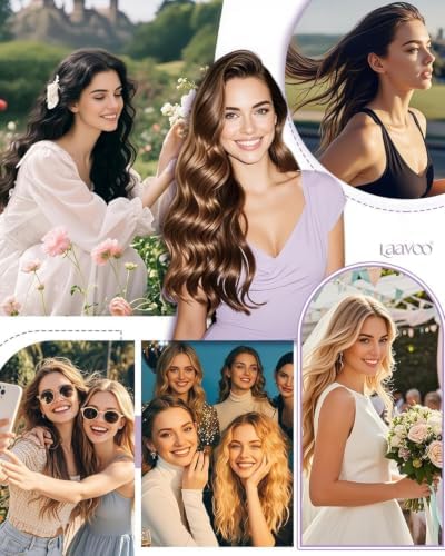 LaaVoo Clip In Hair Extensions Real Human Hair, For Women, 14 Inch - Image 2