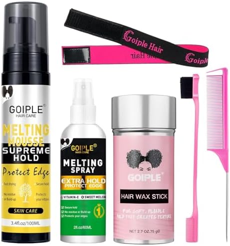 Lace Melting and Holding Mousse Glue-Less Hair Adhesive for Wigs, Wig Glue Lace Melting Spray Lace Melt Mousse for Closure Wigs Extensions, Wig Melting Mousse Supreme Hold for Wig Hair Wig Install Kit by WOZUTUNT