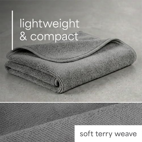 S&T INC. Microfiber Gym Towels, 3 Pack, 16" x 27", Dark Grey - Image 5