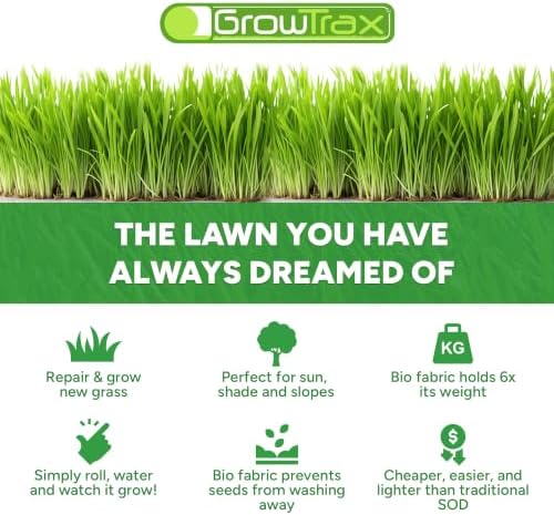 Growtrax PRO-Lawn 3-in1 Rio Bermuda Mix Grass Seed Roll Mat - 500 Sq Ft - Image 6