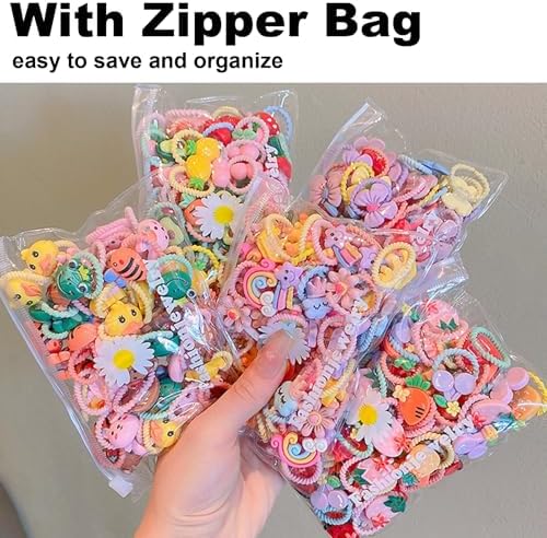 BlueZOO 60Pcs Baby Hair Ties Soft Cute Small Hair Bands for Kid Little Girl - Image 5