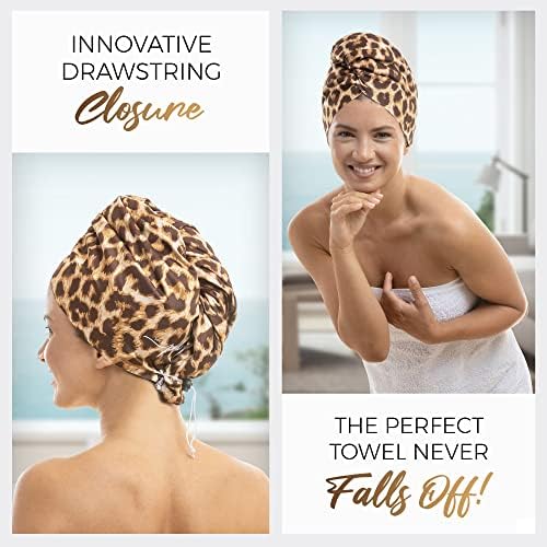 Microfiber Hair Towel Wrap for Women – Large Fast Drying Hair Towel with Patented Clip – Anti-Frizz, Super Absorbent, Silky Smooth Microfiber – Plopping Hair Wrap for Curly, Wavy & Straight Hair - Image 4