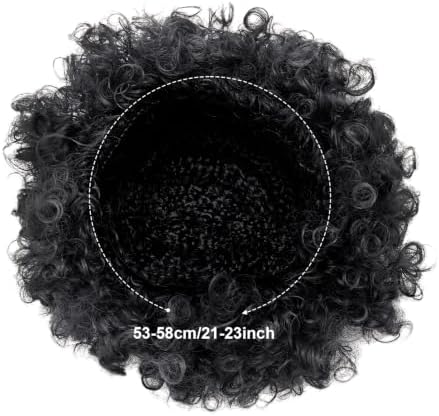 Gejoy Mens Disco Costume Set, 70s Afro Wig Glasses Chain, Black Hair - Image 3