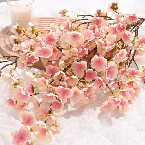 40'' Cherry Blossom Branches, 4 Pcs Faux Cherry Blossom Tree Stems Decor - Image 4