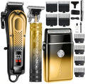 3-in-1 Hair Clippers for Men, Beard Trimmer & Foil Shaver, Golden by Unknown