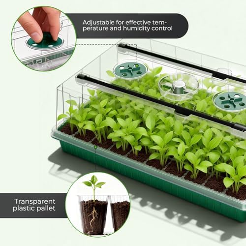 2 Pack Seed Starter Tray with Grow Light, 120-Cell Seedling Kit - Image 4