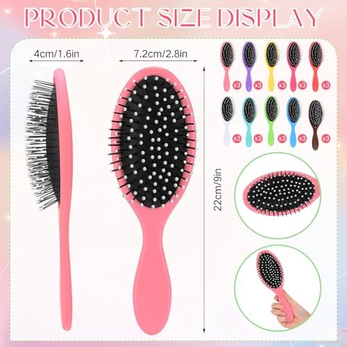 Suclain 30 Pcs Hair Brushes Bulk for Women, Travel Detangling Brush - Image 2