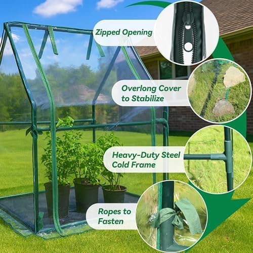 Gardzen Mini Greenhouse with Waterproof Bottom - Image 3