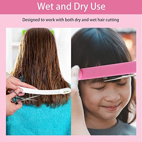 Professional Hair Cutting Scissors Kit for Women & Kids - 3-Piece Hair Cutting Tools, Stylist Barber Scissors for Bangs, Layers, Split Ends - Home Haircut Kit (Pink) - Image 4