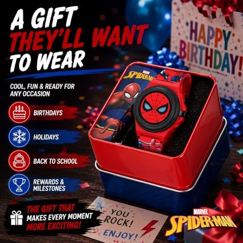 Marvel Spider-Man Kids Watches – Digital Display, Interactive Features, Adjustable Strap, Vibrant Spider-Man Graphics, Durable for Active Kids - Image 6