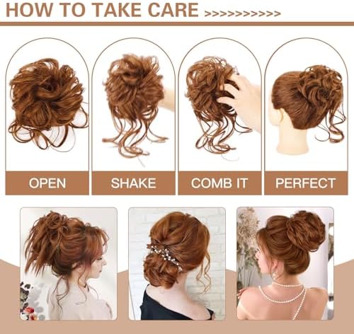 HMD 5 Pieces Messy Hair Bun Hairpiece Tousled Updo for Women - Image 5