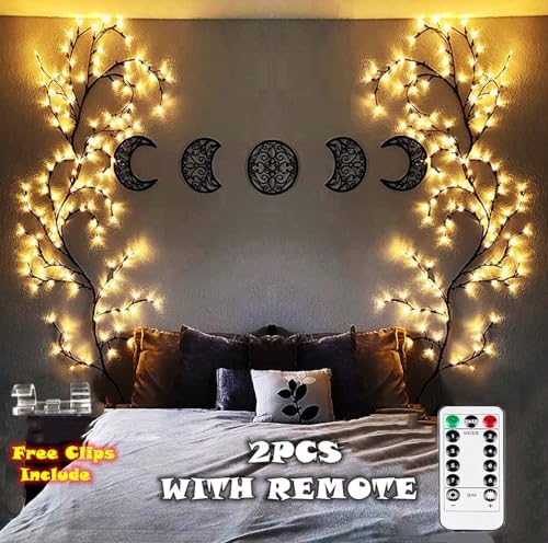 Willow Vine Branch Lights 6FT with Functional Remote, USB Powered DIY Flower Decorations Vines for Room Decor, Artificial Plants Tree Branches for Bedroom Wall Living Room Decor - Image 2