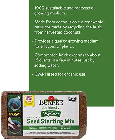 Burpee Organic Coconut Coir Seed Starting Mix, Expands to 16 Quarts - Image 2