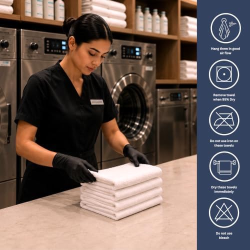 Bulk 72-Pack Professional Salon Spa & Wellness Towels, 16" x 27", White - Image 5