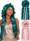 Double Layer Slik Like Satin Bonnet, 33-43" XXL Bonnet for Braids Long Hair by Kemispary