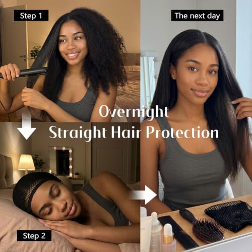 Dreamlover Black Mesh Wig Caps, Hair Nets for Sleeping, 3 Pieces - Image 3