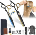 21Pcs 440C Hair Cutting Scissors Kit, Hair Scissors & Thinning Scissors Set by Unknown