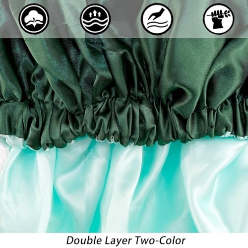 Edoneery Satin Bonnet for Sleeping Women, Double Layer Curly Hair Cap - Image 6
