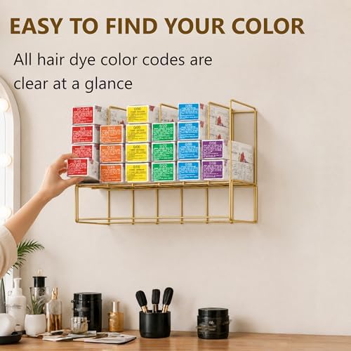 Meudid Hair Color Organizer for Salon - 2 PCS Metal Hair dye Tube Racks Storage Wall Mounted Cabinet Available - Image 3