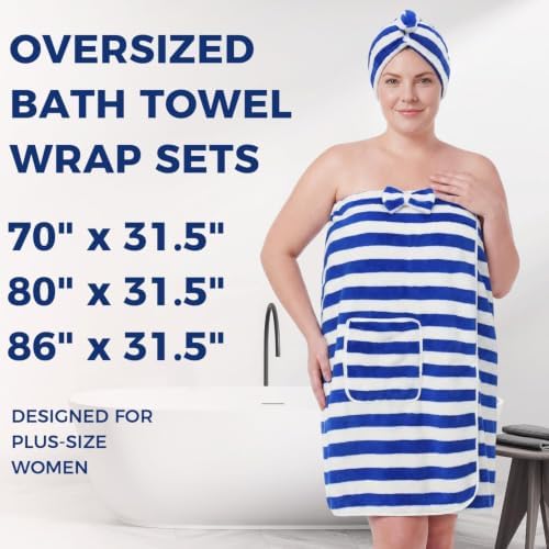 Oversized Bath Towel Wrap for Women with Plus Size Hair Dry Towel Set - Image 6