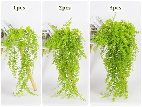 RECUTMS Fake Hanging Plants Faux Vines Leaves Artificial Green Money Plants - Image 3