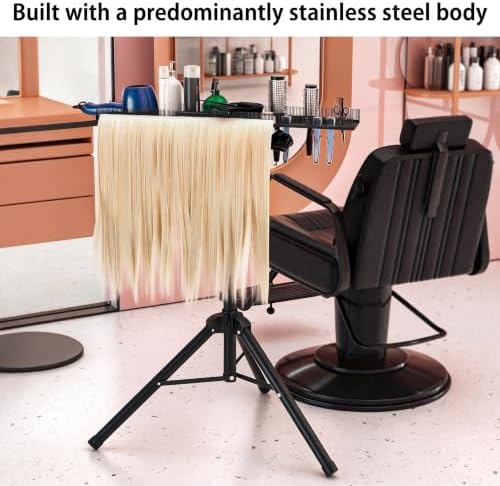 Stainless Steel Braiding Hair Rack,Height Adjustable Hair Extension Holder - Image 2