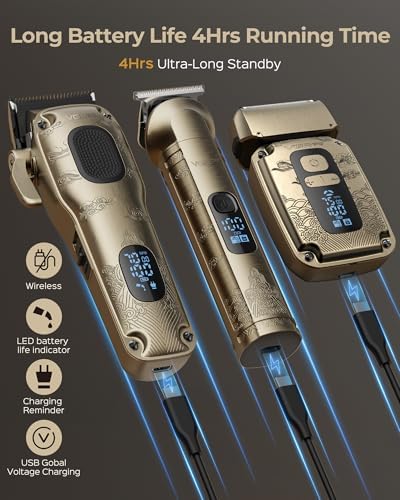 VGRPRO Hair Clippers for Men, Beard Trimmer, Foil Shaver 3-in-1 Clipper Set - Image 5