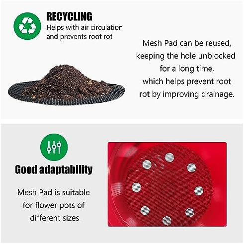 RooTrimmer 200 Pack 68MM, 2.7 inch Round Mesh Nets for Block Soil Leaking of 4 inch Nursery Pots(or Other Pots Bottom Around 2.7") - Image 3