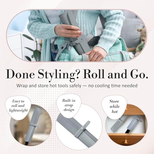 XL Vanity Mat, Heat Resistant Mat for Hair Tools, Vanity Décor, Gray - Image 5