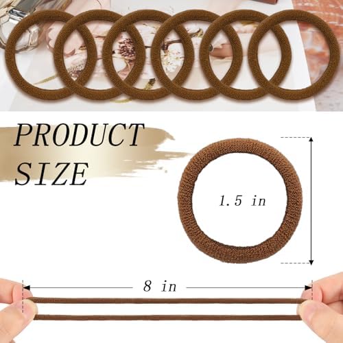 Kanprincess Brown Nylon Hair Ties, 100PCS No-Damage Soft Bands for Women - Image 2