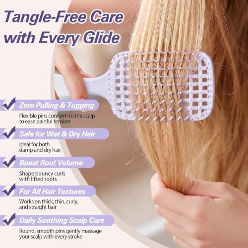 Boar Bristle Hair Brush Set – Wet/Dry Detangler for All Hair Types - Image 5