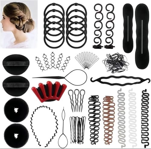 28Pcs DIY Hair Braiding and Modelling Tool Kit - Hair Design Styling Tools, Hair Braiding Tool Kit with Hair Modelling Accessories for Simple and Fast Spiral Braids for Women by Unknown