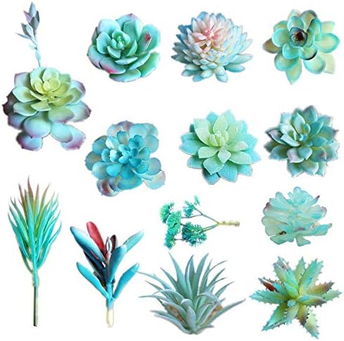 Artificial Blue Succulent Plants Plastic Fake Flower Arrangement for Home Garden Office Desk Decoration Pack of 10 - Image 2