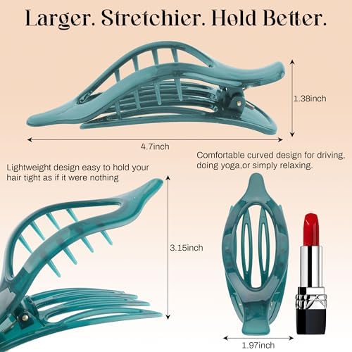 AWAYTR 6Pcs French Flat Hair Clips, Lay Flat Claw Clip for Women - Image 4