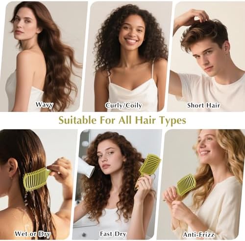 Curl Defining Brush, Vented Curly Hair Brush for Effortlessly Detangling Shaping and Defining Women's Men's Curls on All Wet or Dry Hair Types, Reduces Frizz (Matcha Green) - Image 5