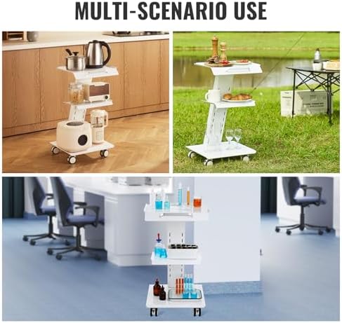 VEVOR Rolling Esthetician Cart, 3 Built-in US Sockets, Metal Utility Cart - Image 6