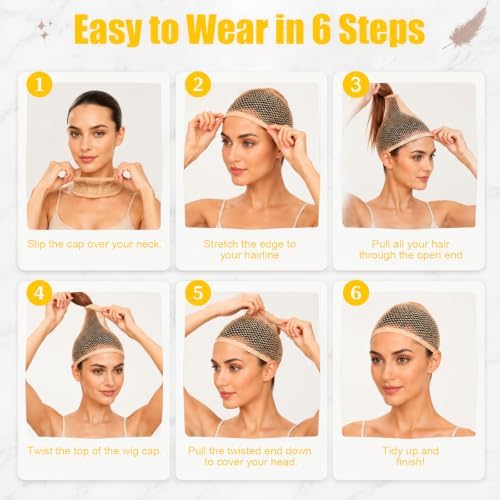 2PCS Brown Wig Caps, Breathable Hair Net for Women Non Slip - Image 7