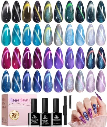 Beetles Cat Eye Gel Nail Polish Set, 20 Colors Stellar Drift Gel by beetlesGelPolish