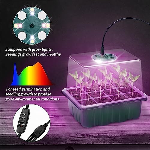 Seed Starter Tray, Seed Propagation Station with Grow Light,5 Pack - Image 2