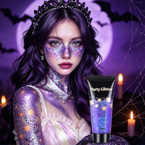 AROIC Glitter Gel Set 6 Colors, Face Body Hair Glitter for Rave Accessories - Image 5