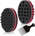 BIGEDDIE Magic Sponge Brush for Afro Curls, Twist Sponge with 6.29 Inch Free Pick Comb (2 PACK) by BEBIGEDDIE
